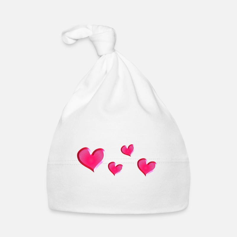 quatre cœurs roses scintillants Bonnet bio Bébé