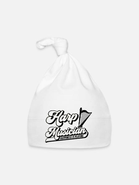 Harp Musician Harp Player Harp | Color changeable - Organic Baby Cap - white - Front