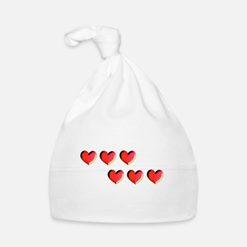 six hearts red glitter pattern Organic Baby Cap