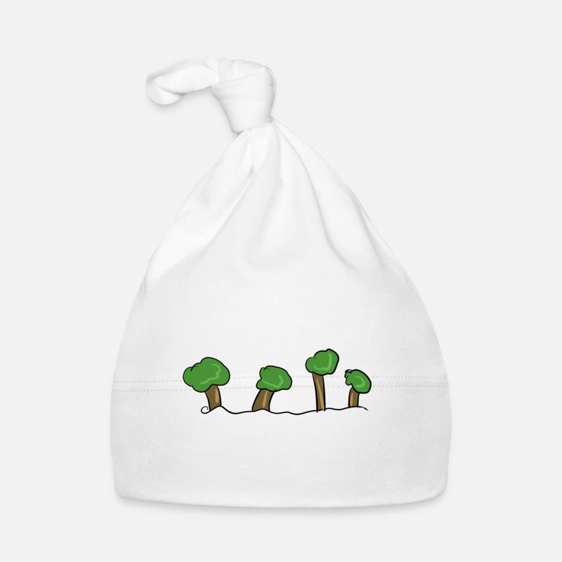 cartoon trees symbol tree forest line Organic Baby Cap