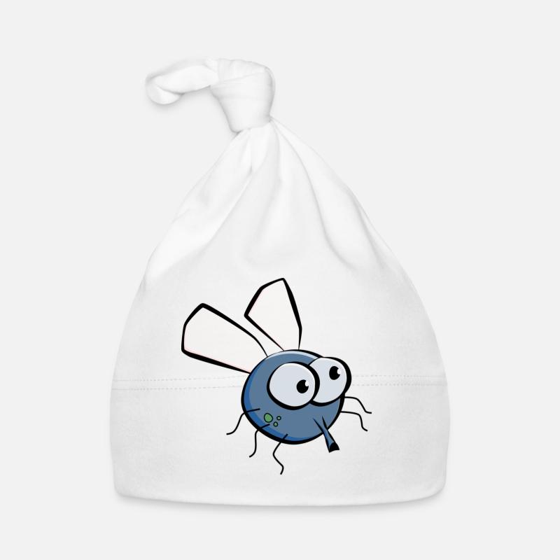 Fliege - Baby Bio-Mütze - Weiß