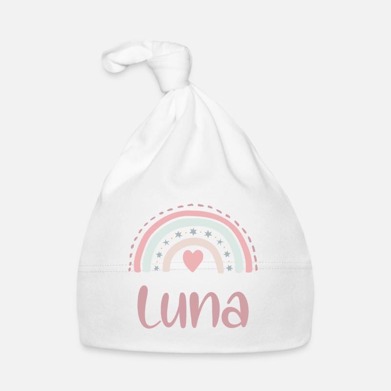 Luna Name Regenbogen Baby Bio-Mütze
