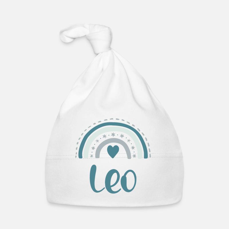 Leo Nom Arc-en-ciel Bonnet bio Bébé