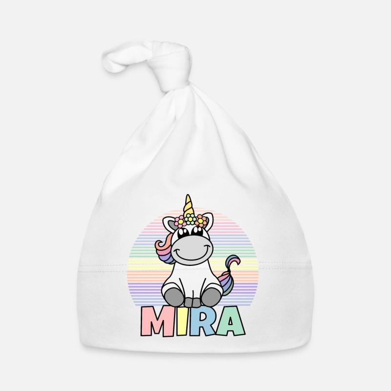 Mira Einhorn Name Baby Bio-Mütze