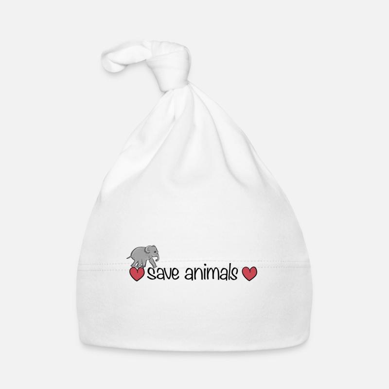 Hearts Save Animals Animal Elephant Bonnet bio Bébé