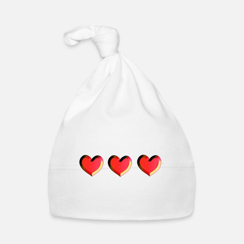 drei herzen rot glitzer Baby Bio-Mütze