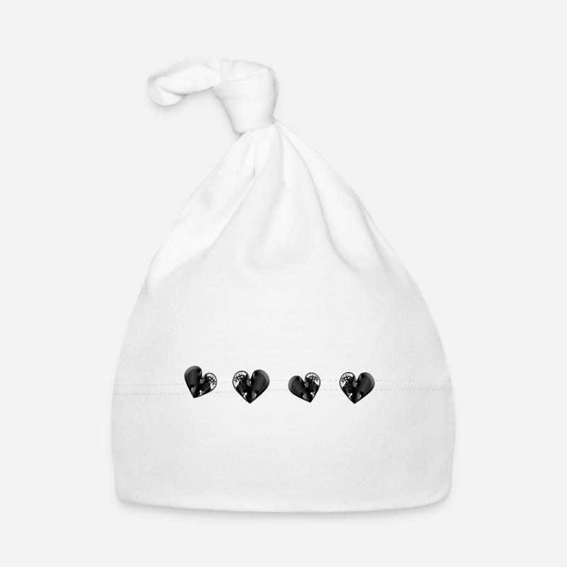 herz herzen grau narben Baby Bio-Mütze