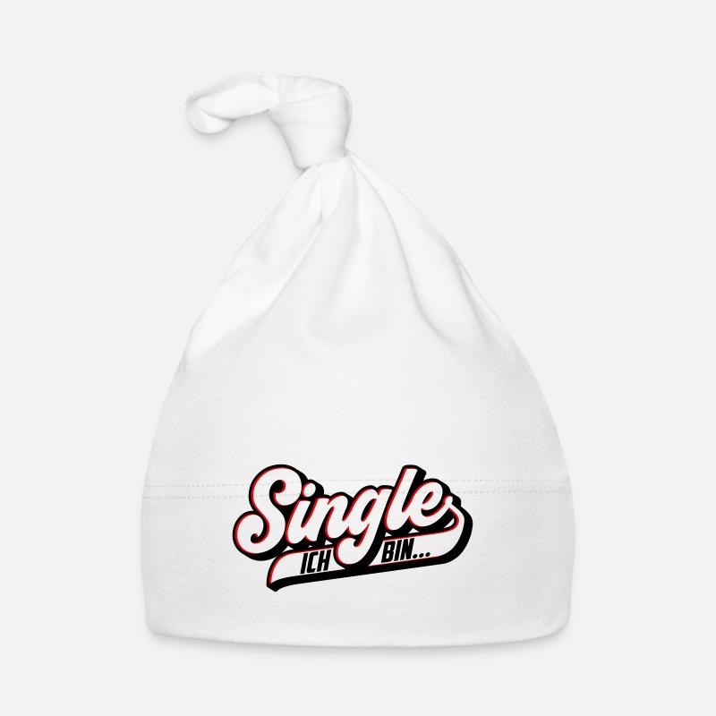 Ich bin Single | Farben änderbar - Baby Bio-Mütze - Weiß