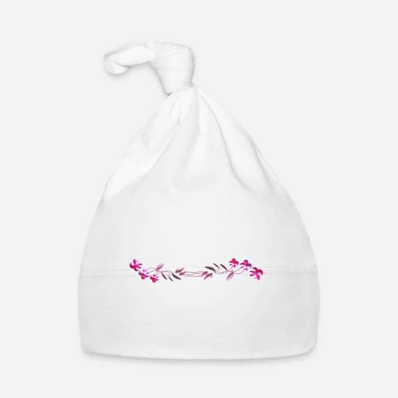fleurs roses caresser les fleurs Bonnet bio Bébé