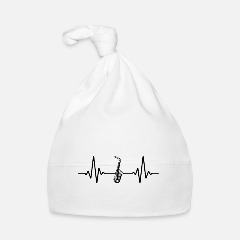 Saxophon Herzschlag | Farbe änderbar Baby Bio-Mütze
