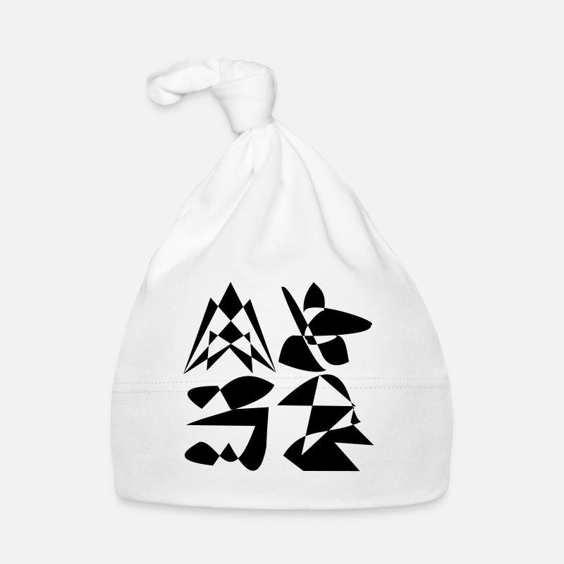 Motive quatre chiffres en noir et blanc Bonnet bio Bébé