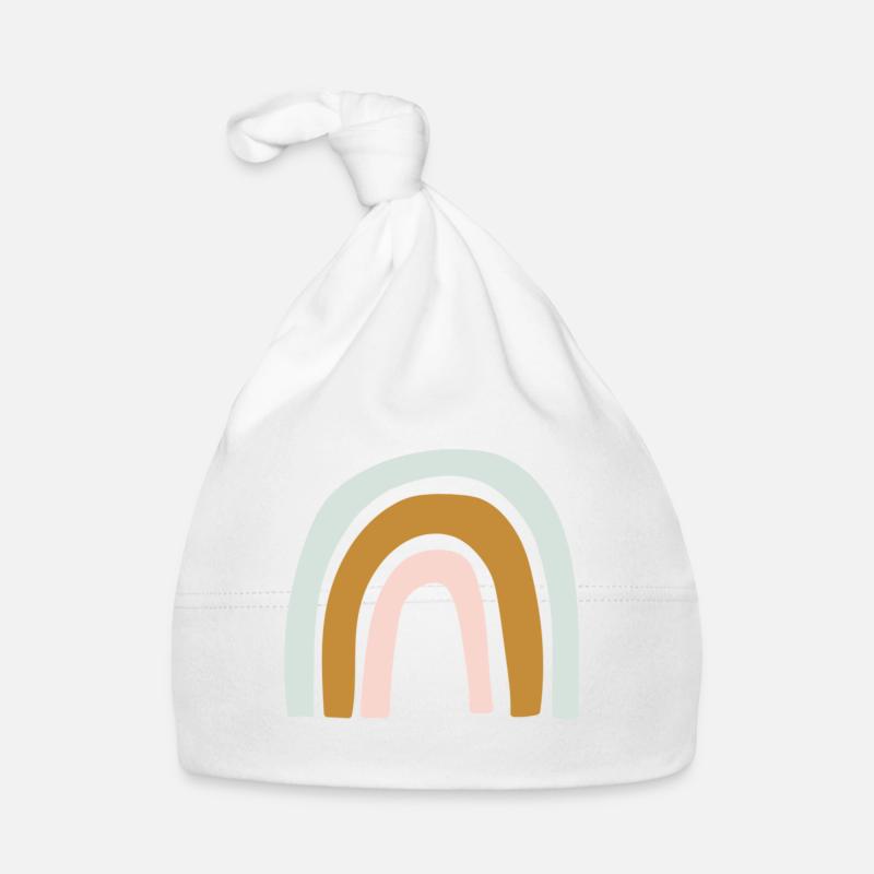 Regenbogen Pastell Baby Bio-Mütze