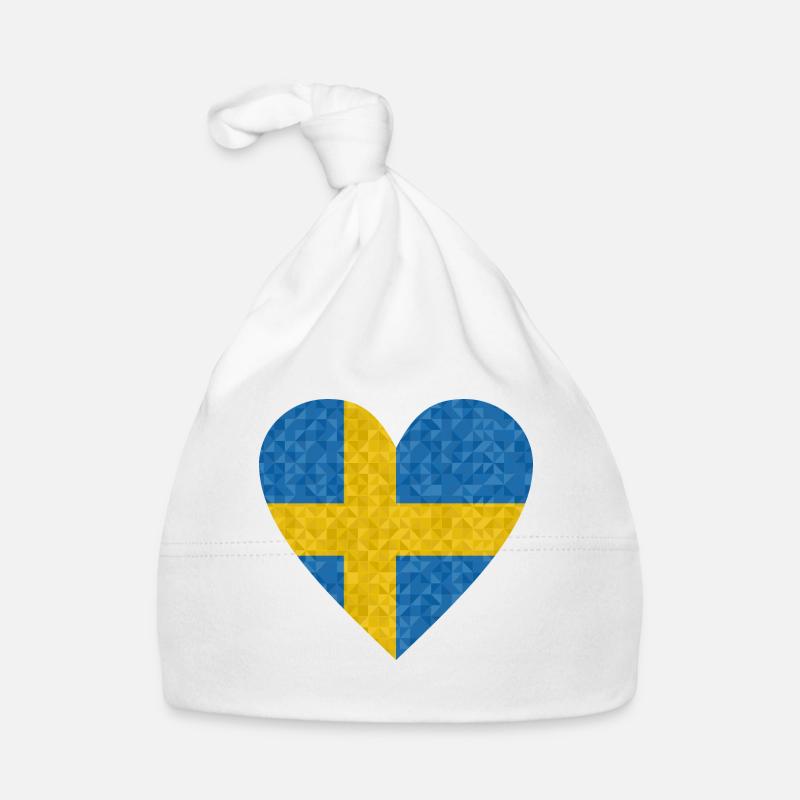 Sweden flag heart polygon Scandinavia home Organic Baby Cap