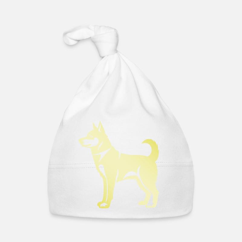 Silhouette de chien husky Bonnet bio Bébé