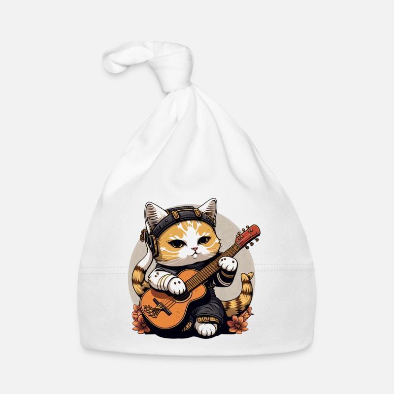 Guitariste Cat Chibi Bonnet bio Bébé