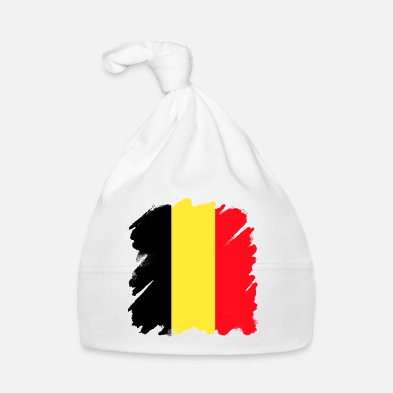 Drapeau de la Belgique Drapeau belge Vintage Look vieilli Bonnet bio Bébé