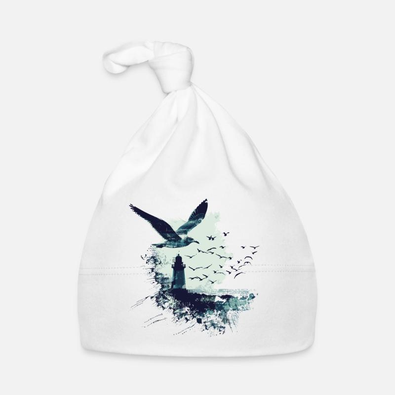 Möwe Seevogel Leuchtturm Baby Bio-Mütze