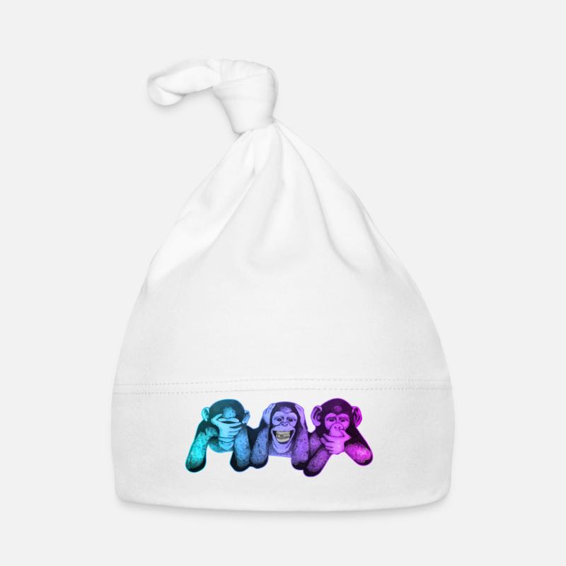 Die drei Affen | 3 Wise Monkeys Weise Affen Baby Bio-Mütze