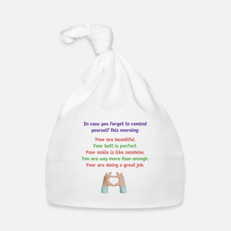 You're doing a great job! Motivation & Selbstliebe Baby Bio-Mütze