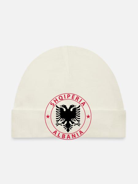 Albanien Design - Organic Baby Cap - white - Front