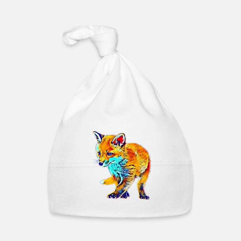 Fuchs - Baby Bio-Mütze - Weiß