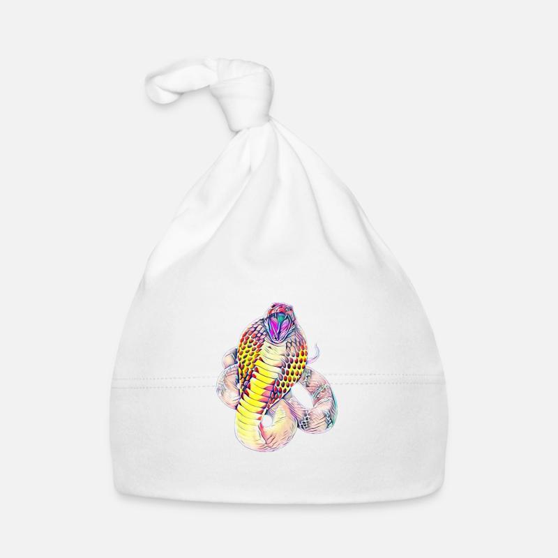 Snake - Organic Baby Cap - white