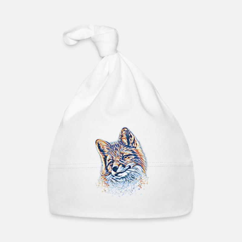 Fuchs - Baby Bio-Mütze - Weiß