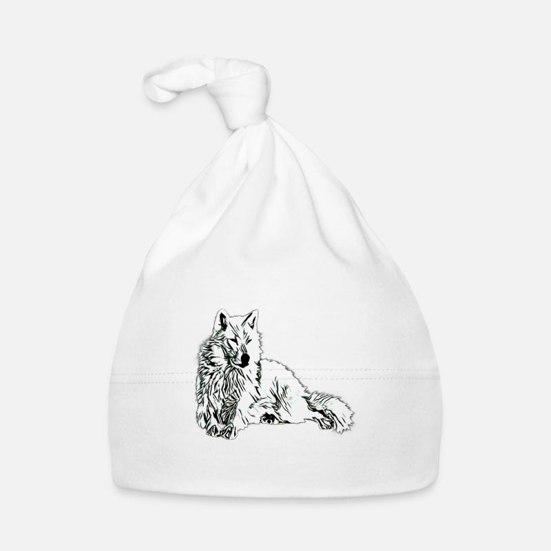 Loup - Bonnet bio Bébé - blanc