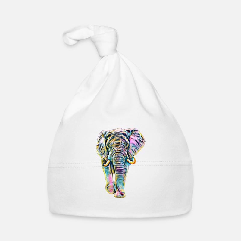 elephant - Organic Baby Cap - white