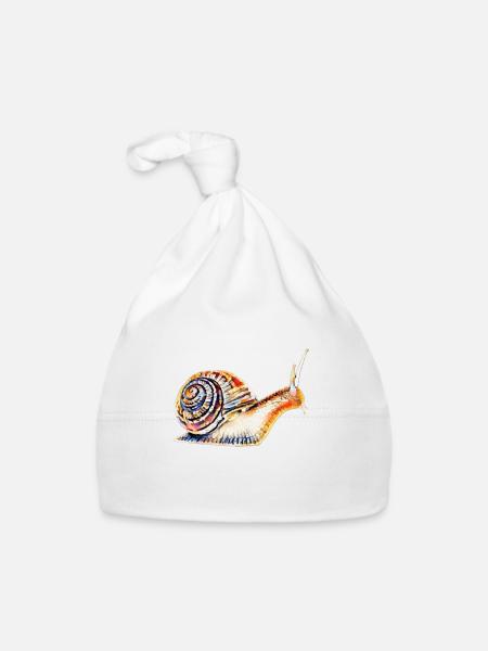 Schnecke - Baby Bio-Mütze - Weiß - Vorne