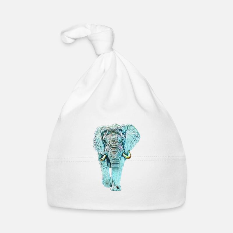 Elefant - Baby Bio-Mütze - Weiß