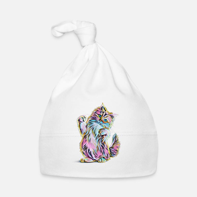 Main Coon - Organic Baby Cap - white