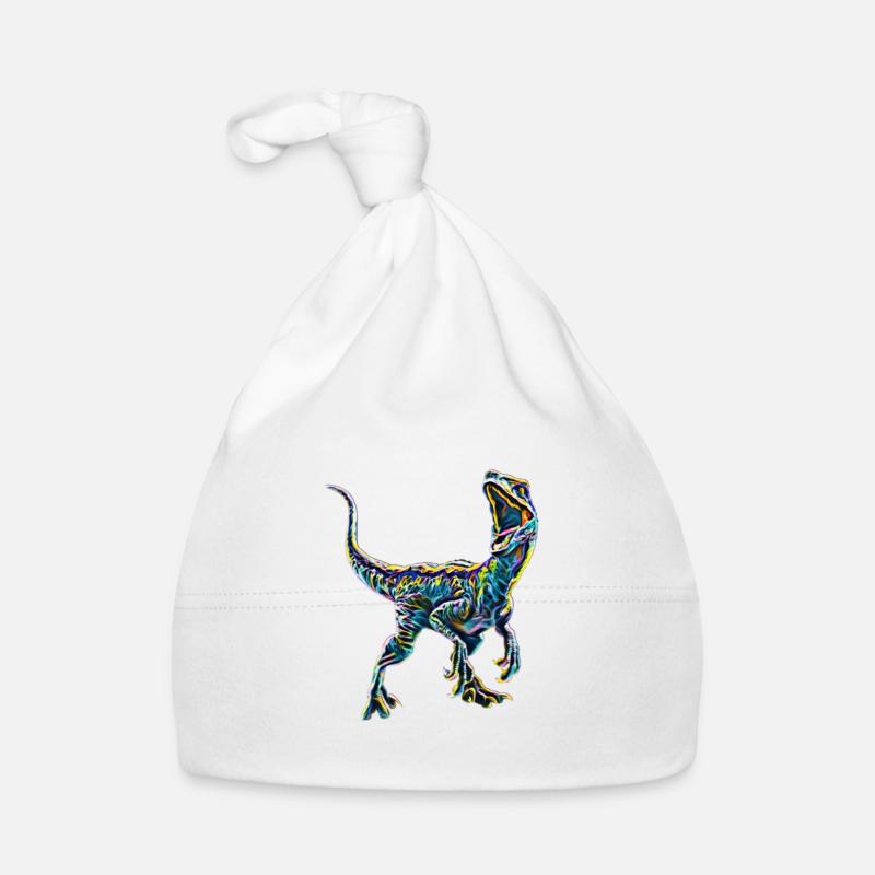 Velociraptor - Bonnet bio Bébé - blanc