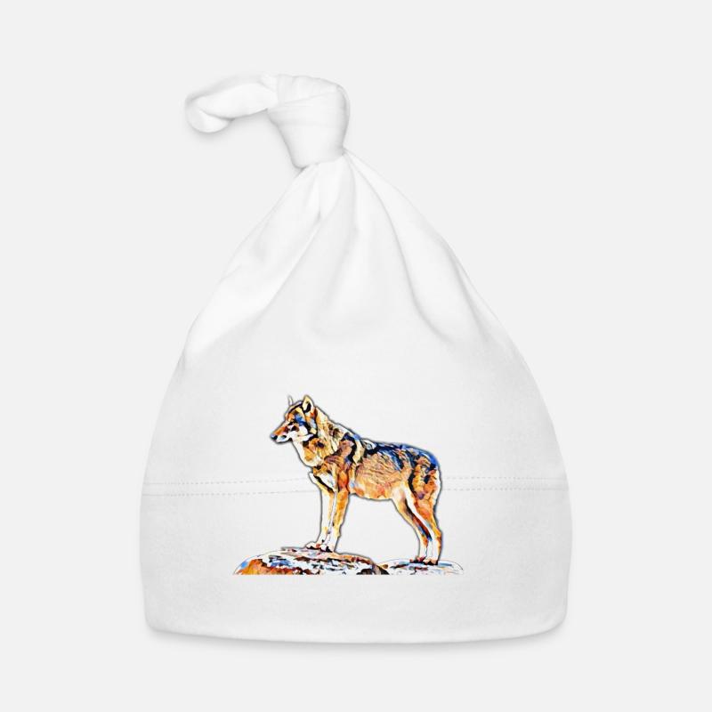 Wolf - Baby Bio-Mütze - Weiß