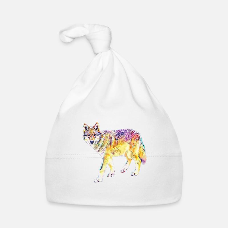 Loup - Bonnet bio Bébé - blanc