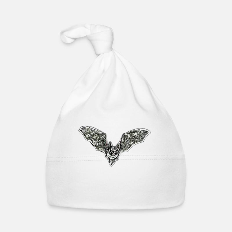 chauve-souris - Bonnet bio Bébé - blanc