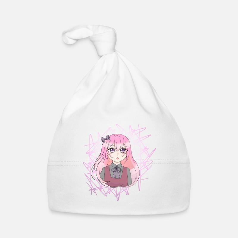 Fille manga - Bonnet bio Bébé - blanc
