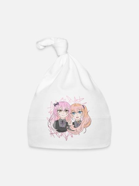 Filles manga - Bonnet bio Bébé - blanc - Devant