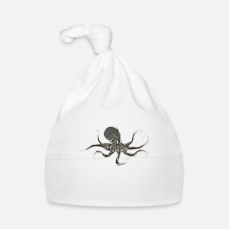 Octopus - Baby Bio-Mütze - Weiß