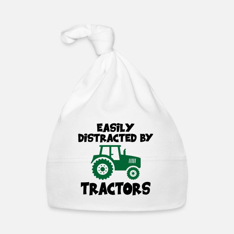 Easily Distracted By Tractors Organic Baby Cap