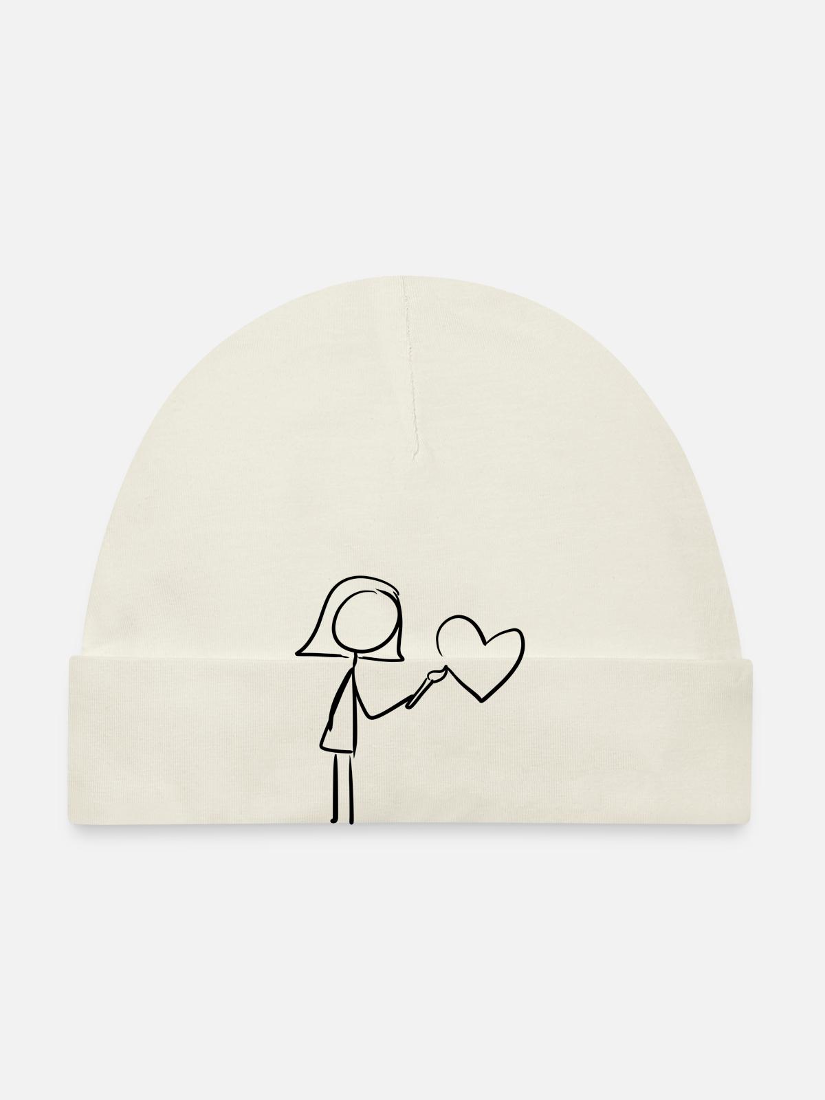 Dessin d’artiste - Bonnet bio Bébé - blanc - Devant