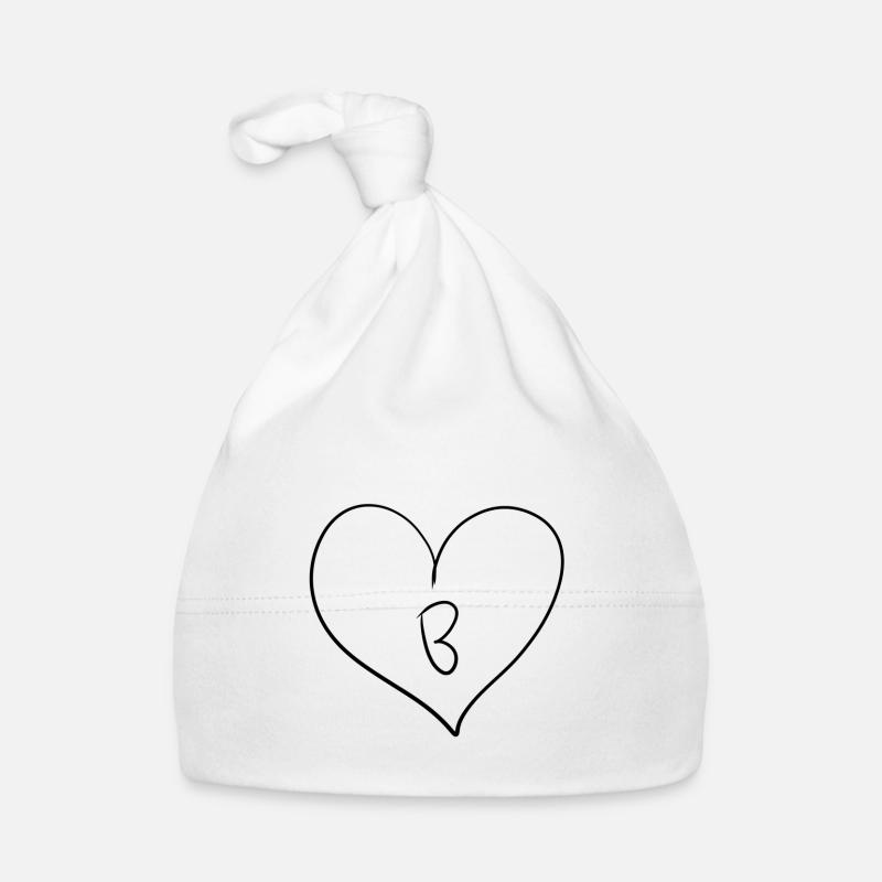 Herz Buchstabe - Baby Bio-Mütze - Weiß