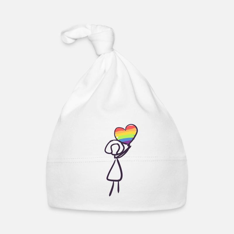 LGBT Regenbogen Herz Baby Bio-Mütze