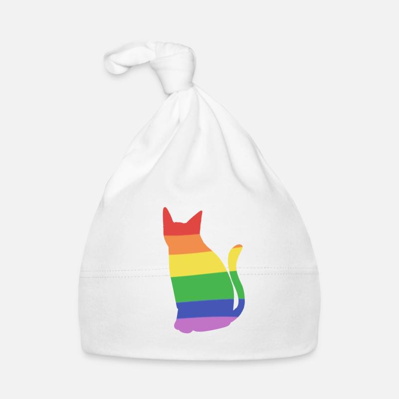 chat lgbt love couleurs arc-en-ciel Bonnet bio Bébé