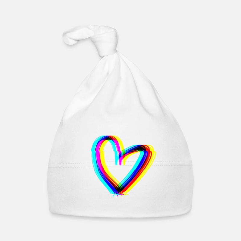 effet cœur 3D symbole amour Bonnet bio Bébé