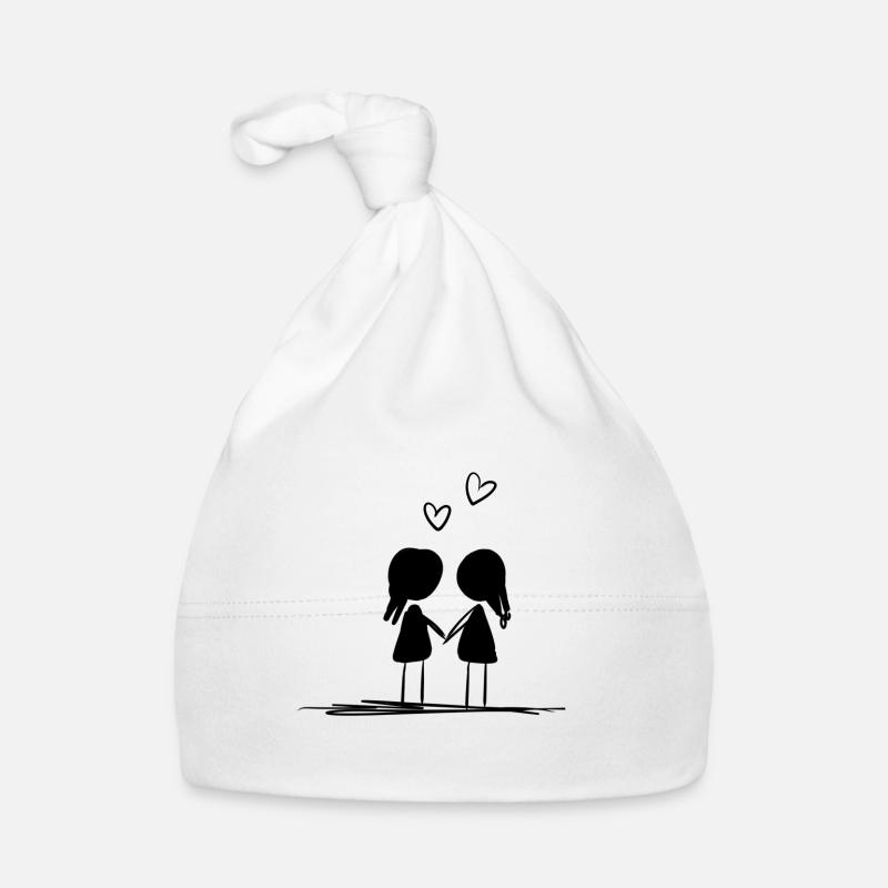 arc-en-ciel couleurs coeurs amour symbole lgbt Bonnet bio Bébé