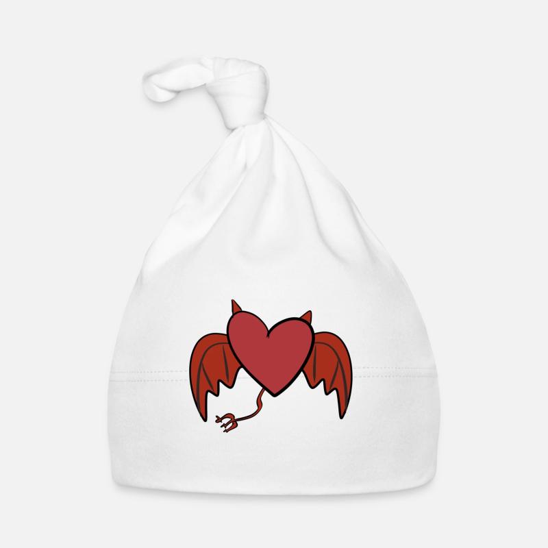 heart devil evil red symbol love Organic Baby Cap