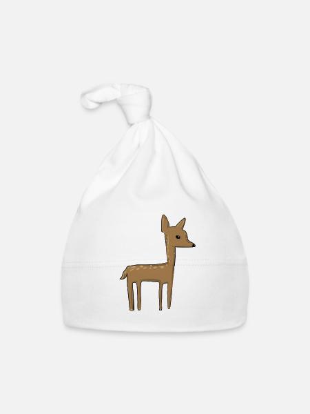 small deer animal symbol cartoon - Organic Baby Cap - white - Front