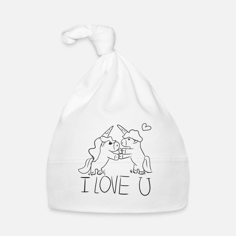einhorn ich liebe dich pärchen Baby Bio-Mütze