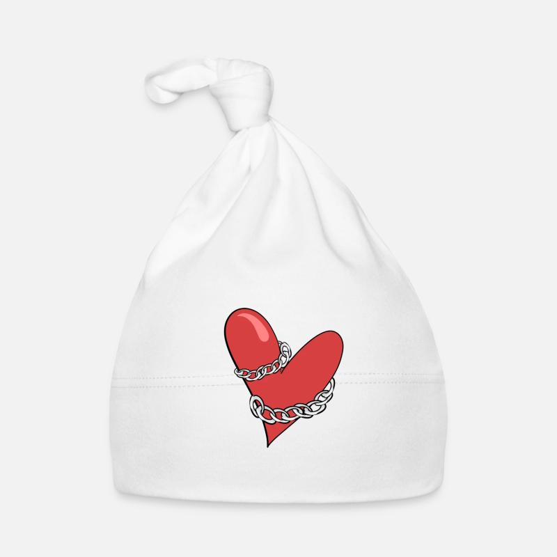 chaîne attrapée l’amour du cœur rouge Bonnet bio Bébé